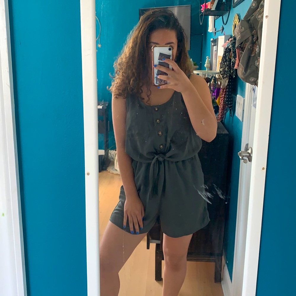 Comfy army green romper